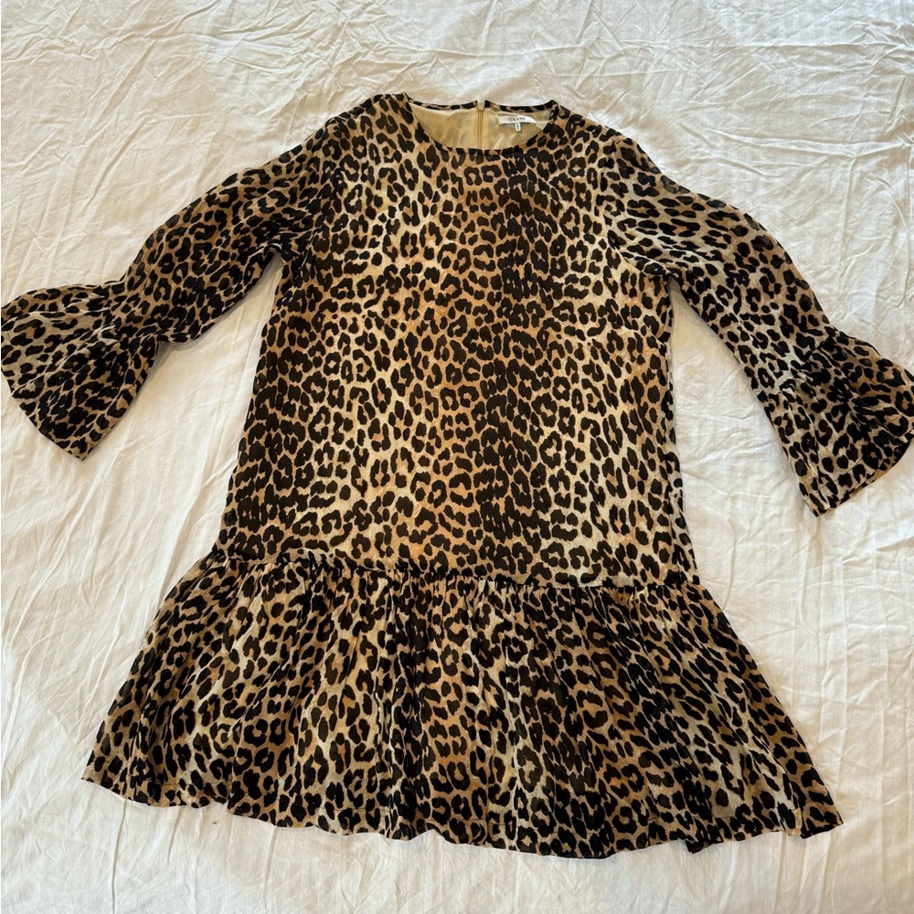 GANNI Leopard Dress in size XS.